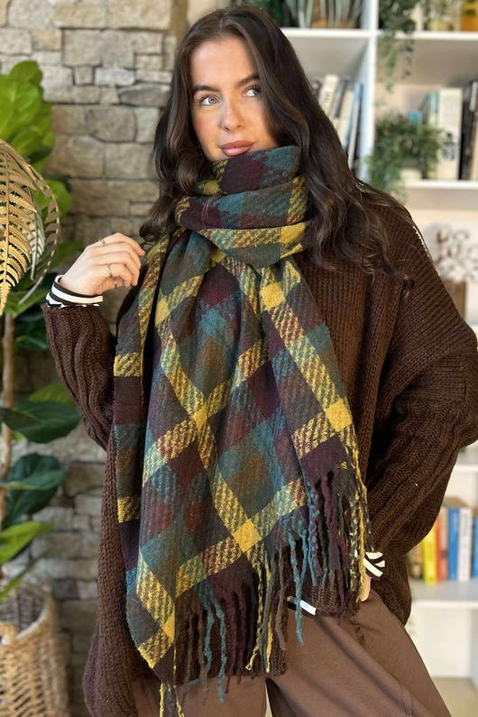 Magnus Plaid Blanket Scarf 2 /20=